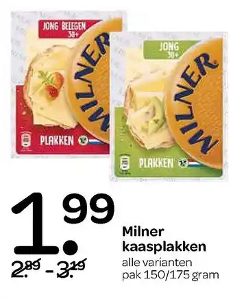 Spar Milner kaasplakken aanbieding