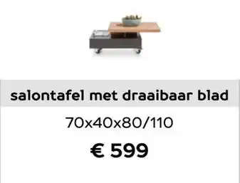 Henders & Hazel Salontafel met draaibaar blad aanbieding