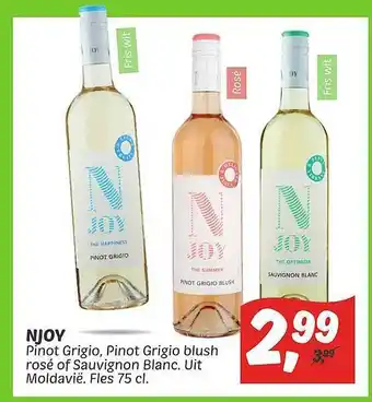 Dekamarkt Njoy Pinot Grigio, Pinot Grigio Blush Rosé Of Sauvignon Blanc aanbieding