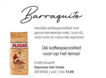 HANOS Caffé Musetti Espresso Fair Trade aanbieding