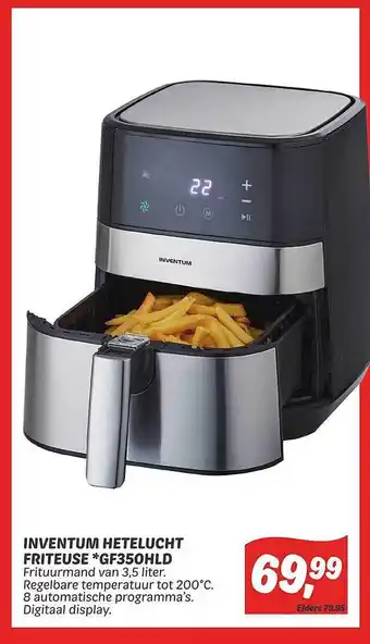 Dekamarkt Inventum Hetelucht Friteuse GF350HLD aanbieding