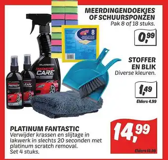 Dekamarkt Meerdingendoekjes Of Schuursponzen, Stoffer En Blik Of Platinum Fantastic aanbieding