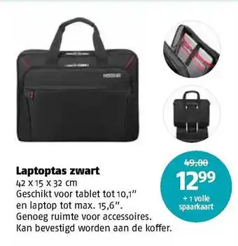 Poiesz Laptoptas Zwart aanbieding