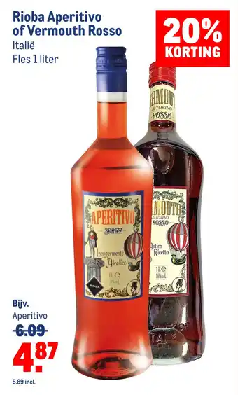 Makro Rioba Aperitivo of Vermouth Rosso aanbieding