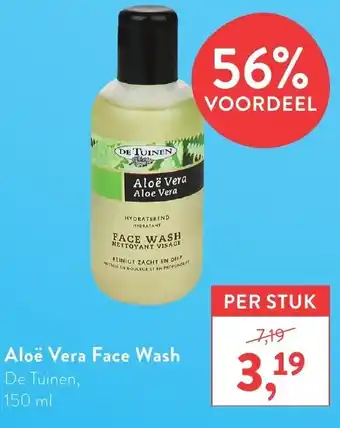 Holland & Barrett De Tuinen Aloe Vera Face Wash 150ml aanbieding