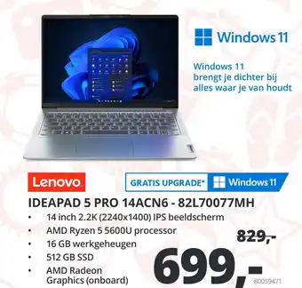 Paradigit Lenovo IDEAPAD 5 PRO 14ACN6-82L70077MH aanbieding