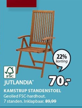 Jysk KAMSTRUP STANDENSTOEL aanbieding