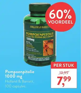 Holland & Barrett Holland & Barrett Pompoenpitolie 1000mcg 100 capsules aanbieding