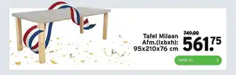 GAMMA Tafel Milaan 95x210x76 Cm aanbieding