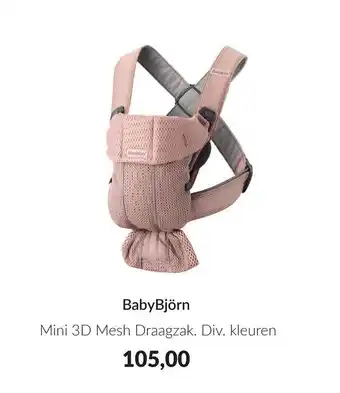 Babypark BabyBjorn Mini 3D Mesh Draagzak. Div. kleuren aanbieding