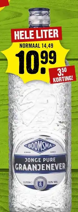 Dirck 3 Boomsma Jonge Pure Graanjenever hele liter aanbieding