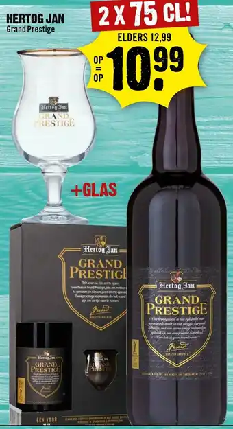 Dirck 3 Hertog Jan Grand Prestige 2 x 75 cl +Glas aanbieding