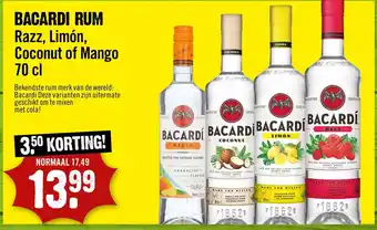 Dirck 3 Bacardi Rum 70 cl aanbieding