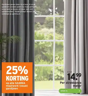GAMMA GAMMA Maatwerk (vouw) gordijnen aanbieding