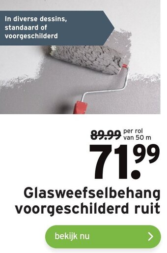 GAMMA Glasweefselbehang voorgeschilderd ruit aanbieding