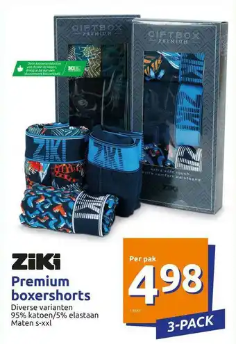 Action Ziki Premium Boxershorts aanbieding