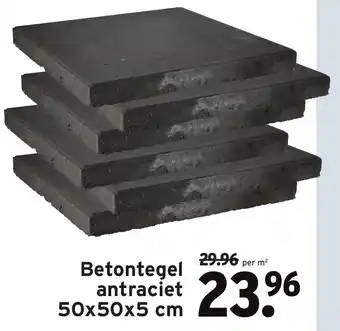 GAMMA Betontegel antraciet 50x50x5 cm aanbieding