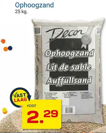 Kluswijs Ophoogzand 25 Kg. aanbieding