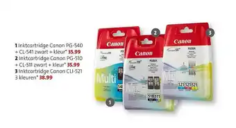 Bruna Inktcartridge Canon PG-540 + CL-541 Zwart + Kleur, Inktcartridge Canon PG-510 + CL-511 Zwart + Kleur Of Inktcartridge Canon C aanbieding