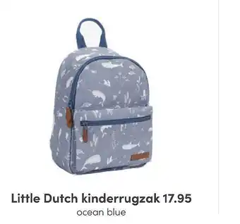 Baby & Tiener Little Dutch Kinderrugzak Ocean Blue aanbieding