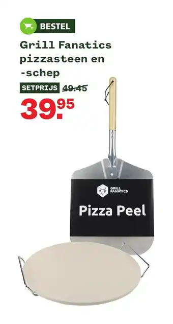 Welkoop Bestel Grill Fanatics pizzasteen en-schep aanbieding