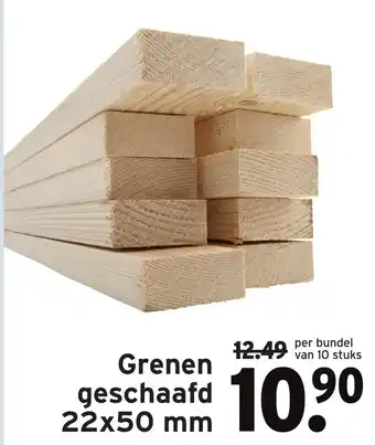 GAMMA Grenen geschaafd 22x50 mm 10 stuks aanbieding