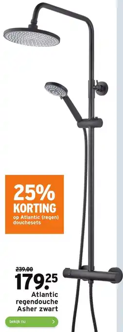 GAMMA Atlantic regendouche Asher zwart aanbieding