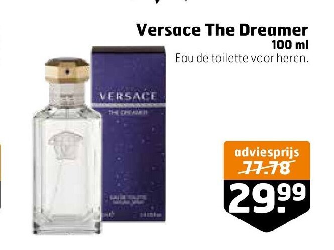 Versace The Dreamer 100 ml aanbieding bij Trekpleister