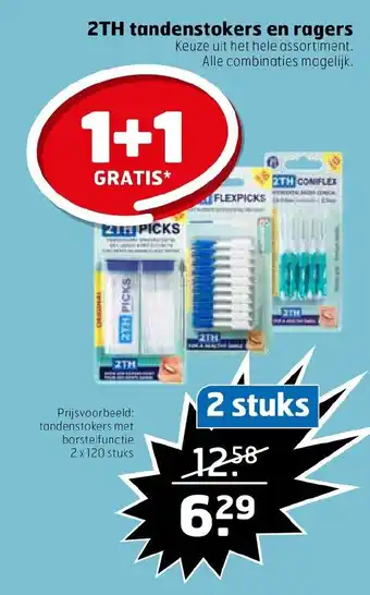 Trekpleister 2TH tandenstokers en ragers 2 stuks aanbieding