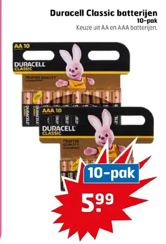 Trekpleister Duracell Classic batterijen 10-pak aanbieding