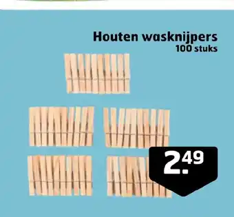 Trekpleister Houten wasknijpers 100 stuks aanbieding