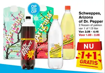 Hoogvliet Schweppes, Arizona of Dr. Pepper aanbieding