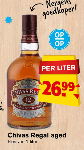 Hoogvliet Chivas Regal aged Floo von 1 litor aanbieding