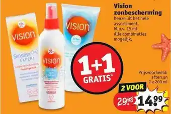 Kruidvat Vision Zonbescherming 1+1 Gratis 200ml aanbieding