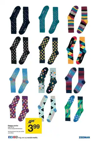 Zeeman Happy Socks aanbieding