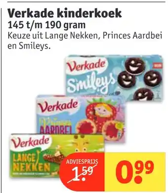 Kruidvat Verkade kinderkoek 145 t/m 190 gram aanbieding