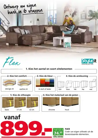 Seats and Sofas Ontwerp uw eigen bank in 6 stappen aanbieding