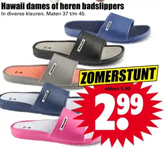 Dirk Hawaii dames of heren badslippers aanbieding