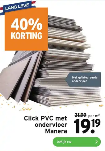 GAMMA Click pvc met ondervloer manera aanbieding