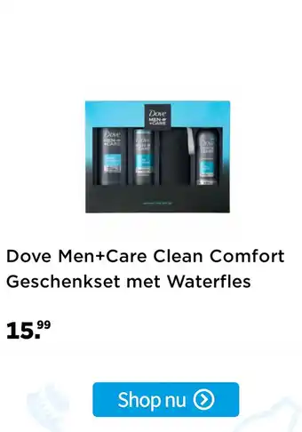 Plein.nl Dove men+care clean comfort geschenkset met waterfles aanbieding