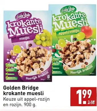 ALDI Golden Bridge krokante muesli 900g aanbieding