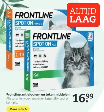 Pets Place Frontline antivlooien- en tekenmiddelen aanbieding