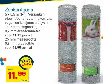 Kluswijs Zeskantgaas aanbieding