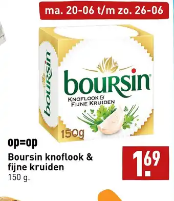 ALDI Boursin knoflook & fijne kruiden 150g aanbieding