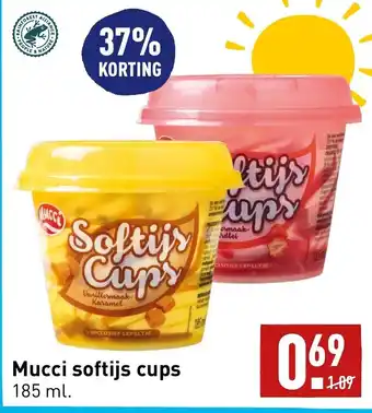 ALDI Mucci softijs cups 185 ml aanbieding