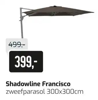 Kees Smit Shadowline francisco zweefparasol 300x300 cm aanbieding