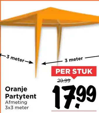 Vomar Voordeelmarkt Oranje partytent 3x3 meter aanbieding