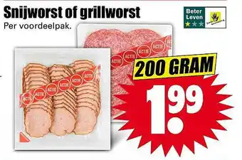 Dirk Snijworst of grillworst 200 gram aanbieding