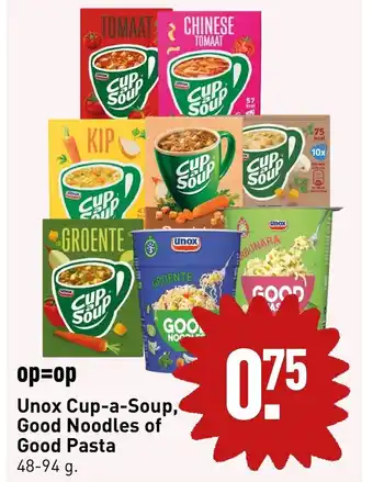 ALDI Unox Cup-a-Soup, Good Noodles of Good Pasta 48-94g aanbieding