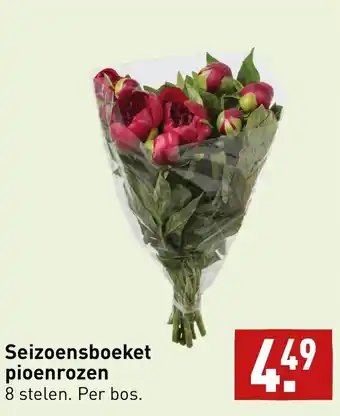 ALDI Seizoensboeket pioenrozen 8 stelen aanbieding